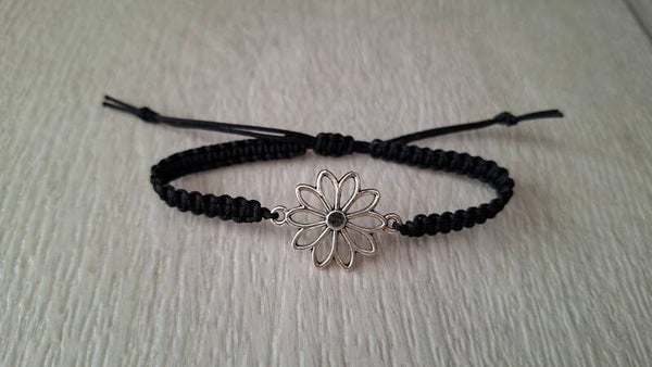 Armband Blume schwarz