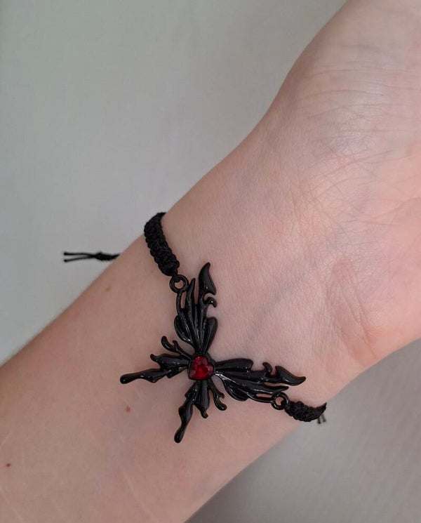 Armband schwarz Schmetterling
