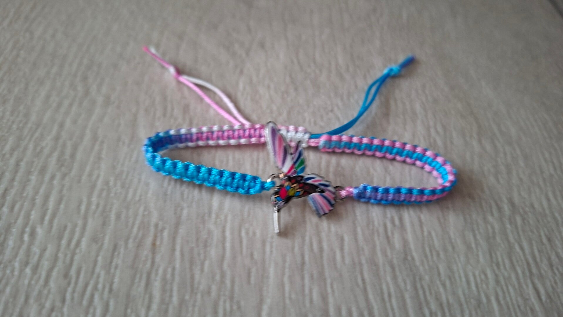 Armband Kolibri blau rosa