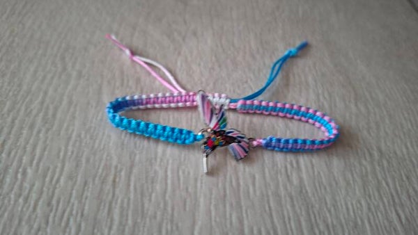 Armband Kolibri blau rosa