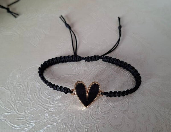 Armband Herz schwarz