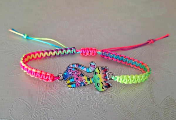 Armband Katze bunt