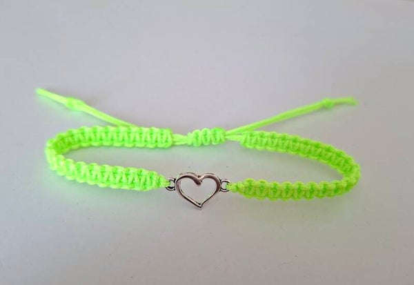 Armband Herz neon grün