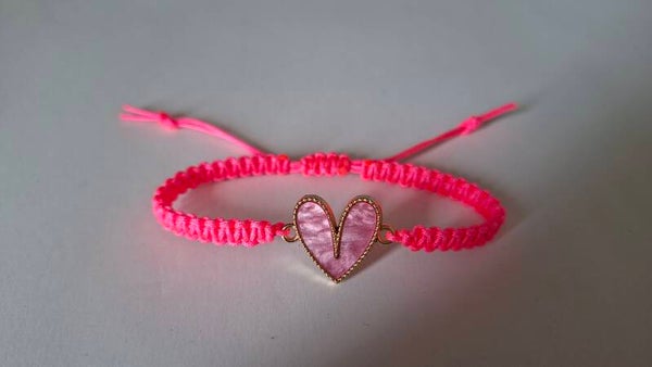 Armband Herz neon pink