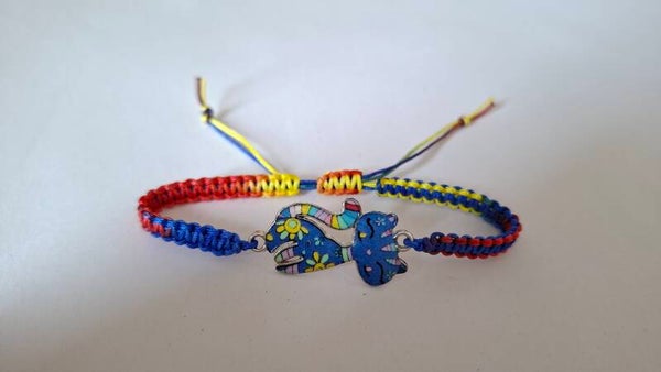 Armband Katze bunt