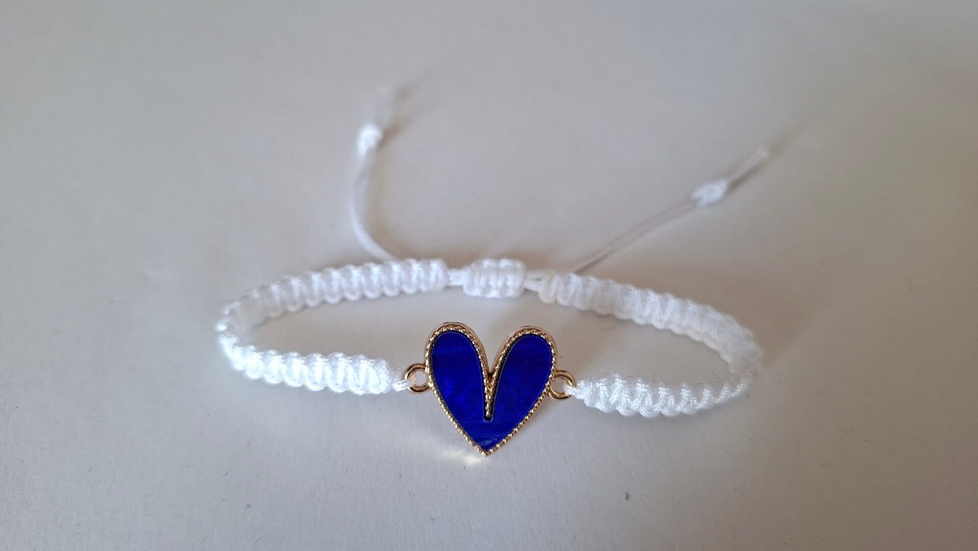 Armband Herz weiß blau