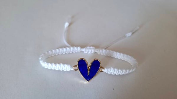 Armband Herz weiß blau
