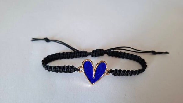 Armband Herz blau schwarz