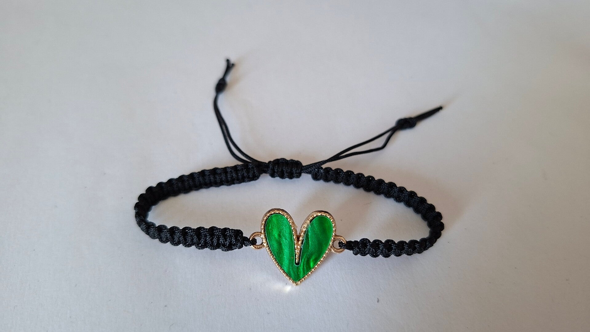 Armband Herz grün schwarz