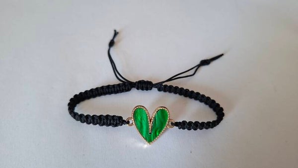 Armband Herz grün schwarz