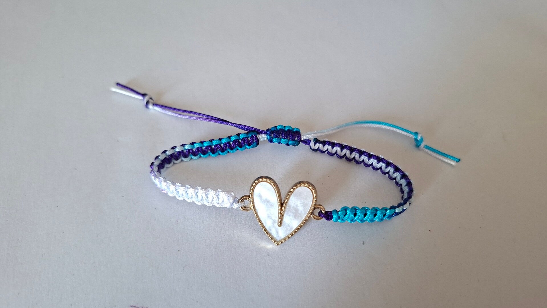 Armband Herz blau weiß