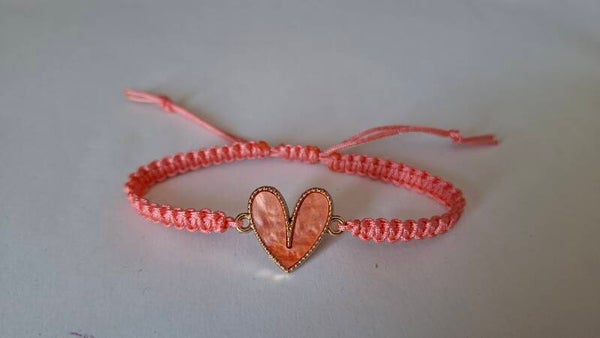 Armband Herz lachsrosa