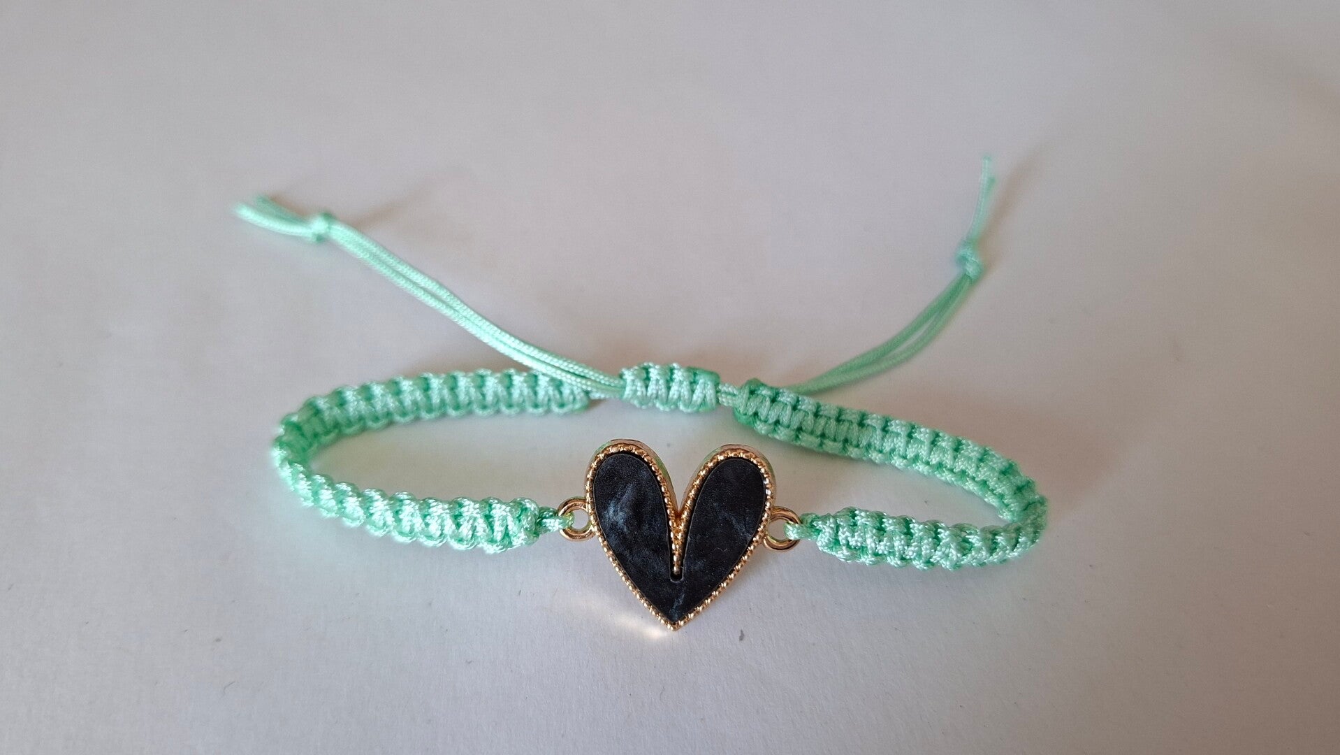 Armband Herz türkis schwarz