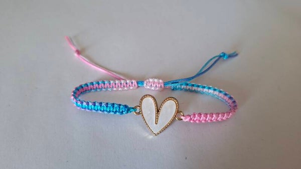 Armband Herz rosa blau