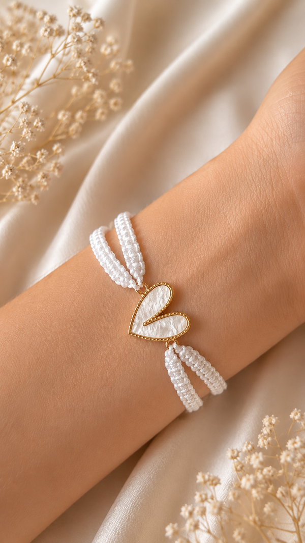 Armband Herz weiß