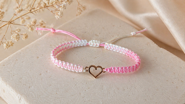 Armband Herz rosa gelb