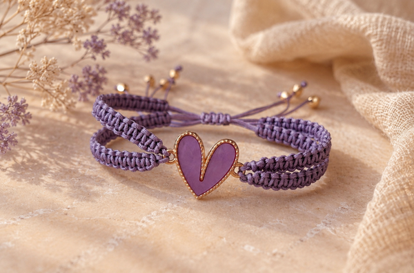 Armband Herz lila