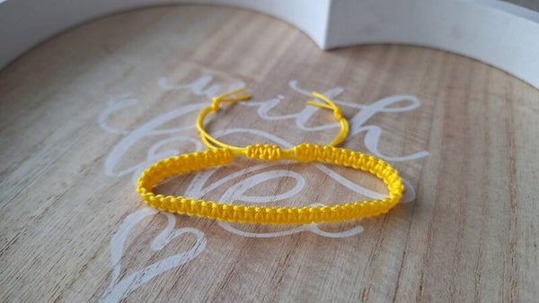 Makramee Armband gelb dunkel