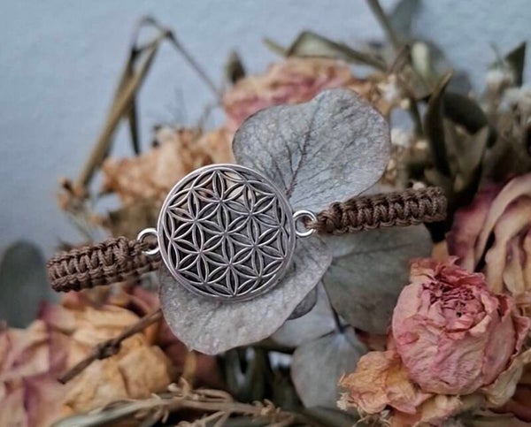 Armband Lebensblume braun