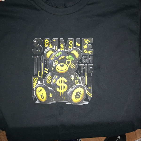 Black T-Shirt (Large) Smile Through The BullShit