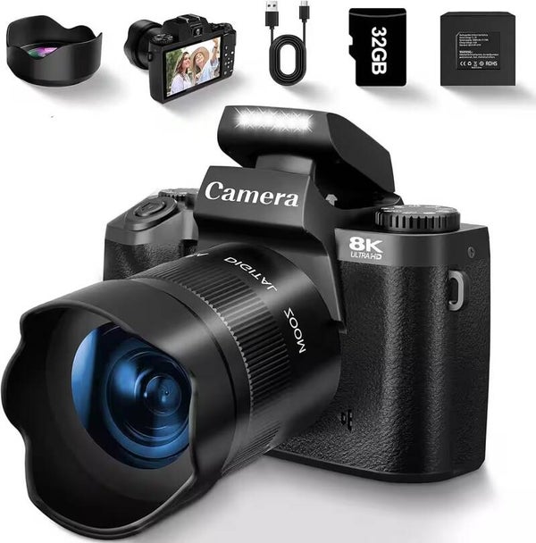 Digitalkamera, 4K 64MP-Kamera, 4,0Touchscreen, 16X digitalem Zoom Superzoom-Kamera