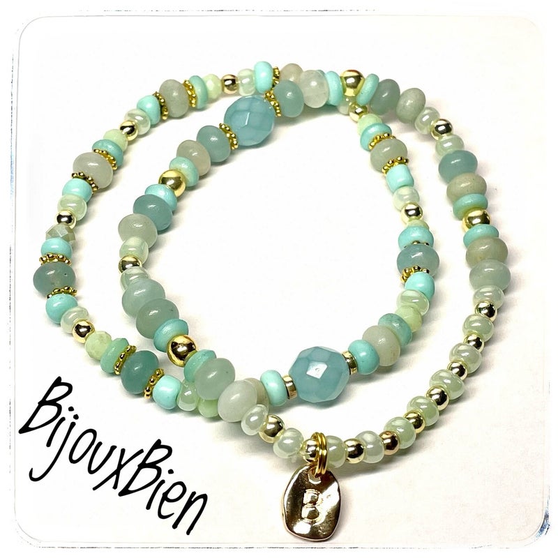 mintgroen / goudkleur