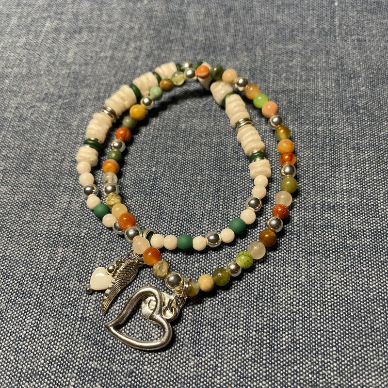 groen / beige / goudkleur