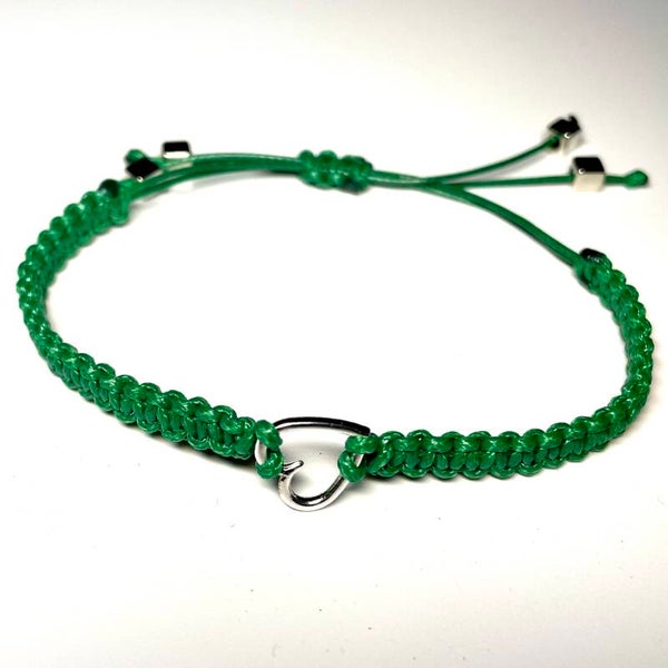 Damesarmbandje groen met rvs hartje