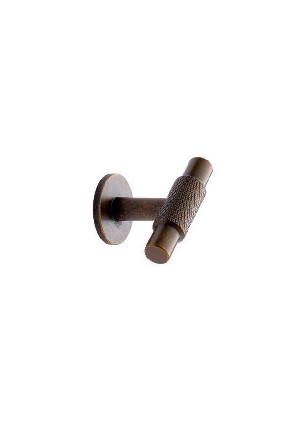Knop MANOT T-KNOP antiek brons 54 mm