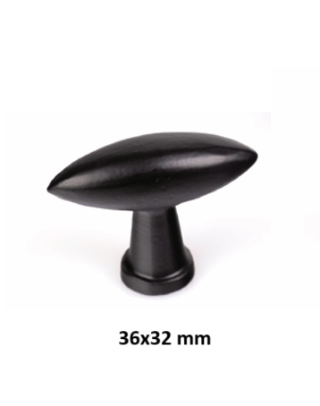 Knop OLIJF zwart in 3 maten