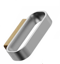 Greep RACE eik/inox look