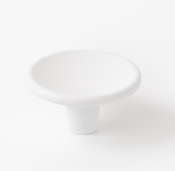 Knop DISC mat wit 50x27 mm