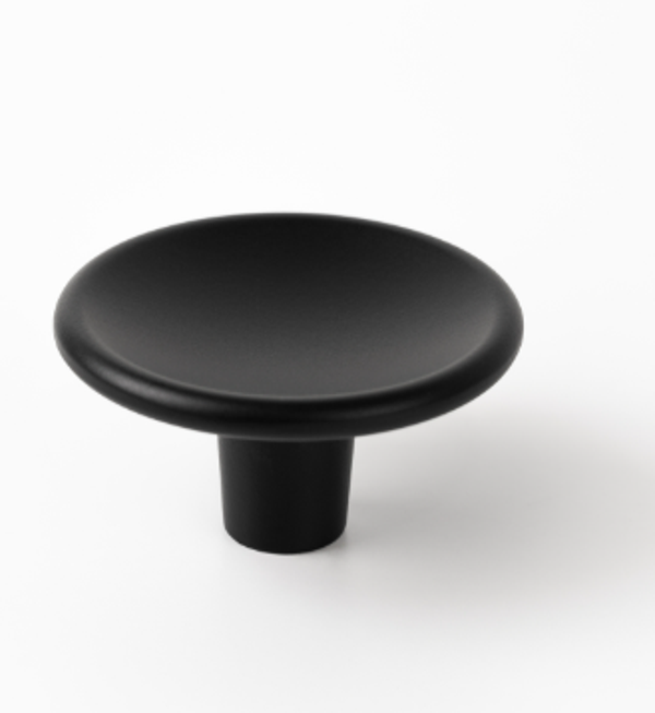 Knop DISC mat zwart 50x27 mm