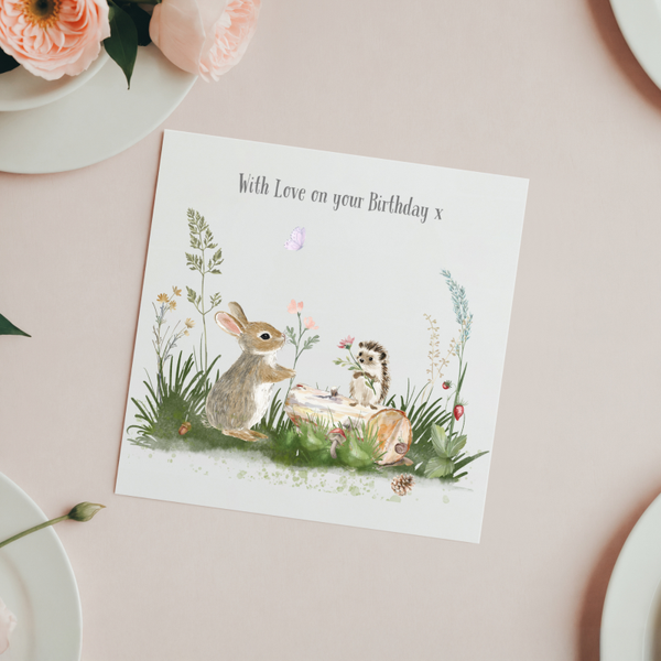 woodland animals birthday card
