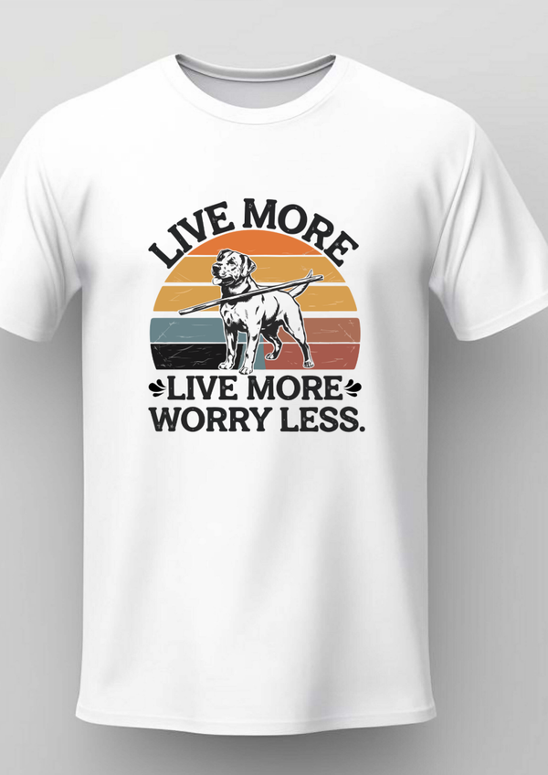 Live More Worry Less Labrador Retro Graphic T-Shirt