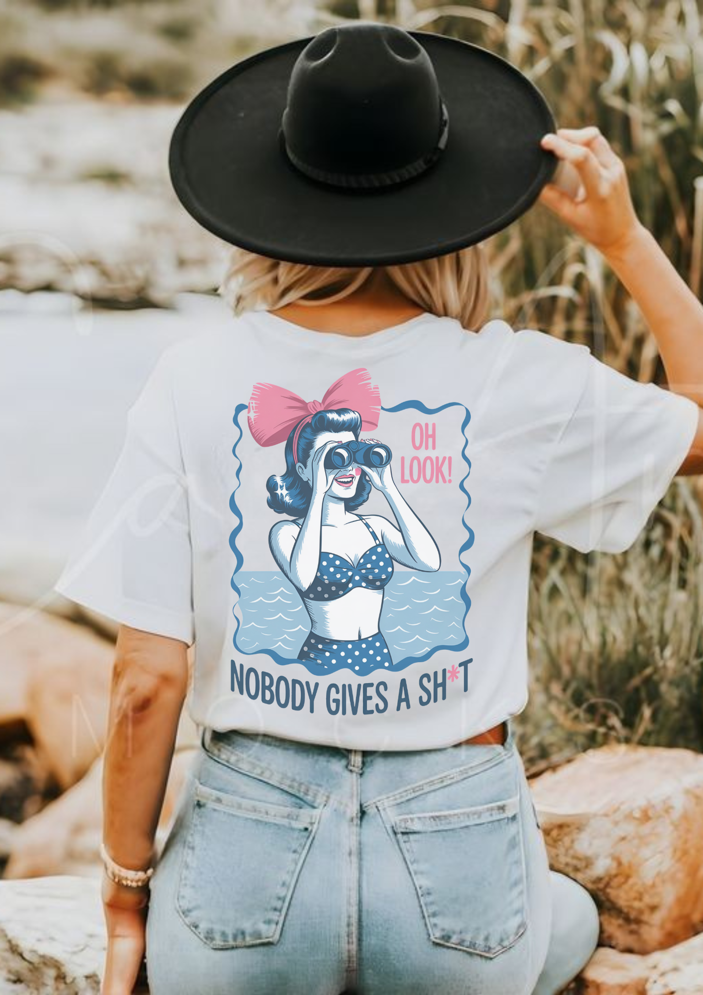 Oh Look! Nobody Gives a Sh*t Funny Retro Graphic T-Shirt