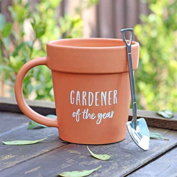 Gardener of the Year, Pot Mug and Shovel Spoon