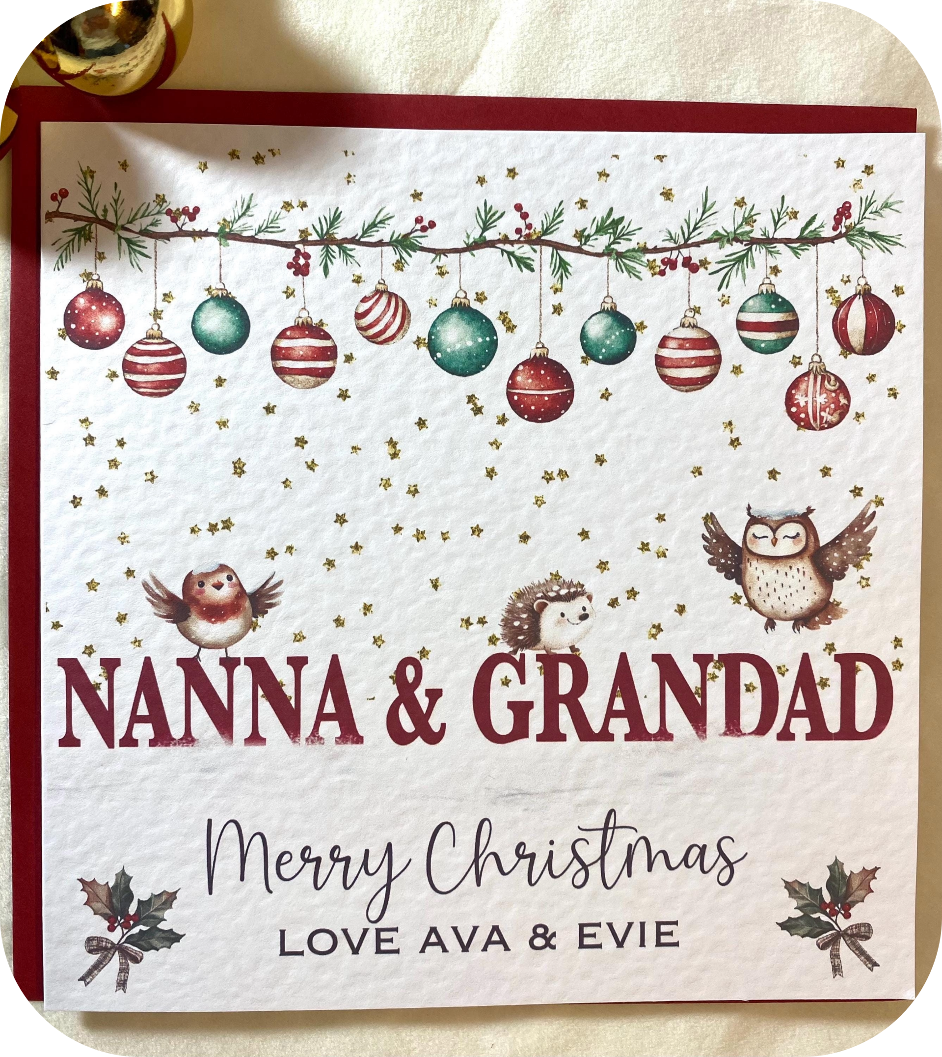 Personalised Christmas card family members