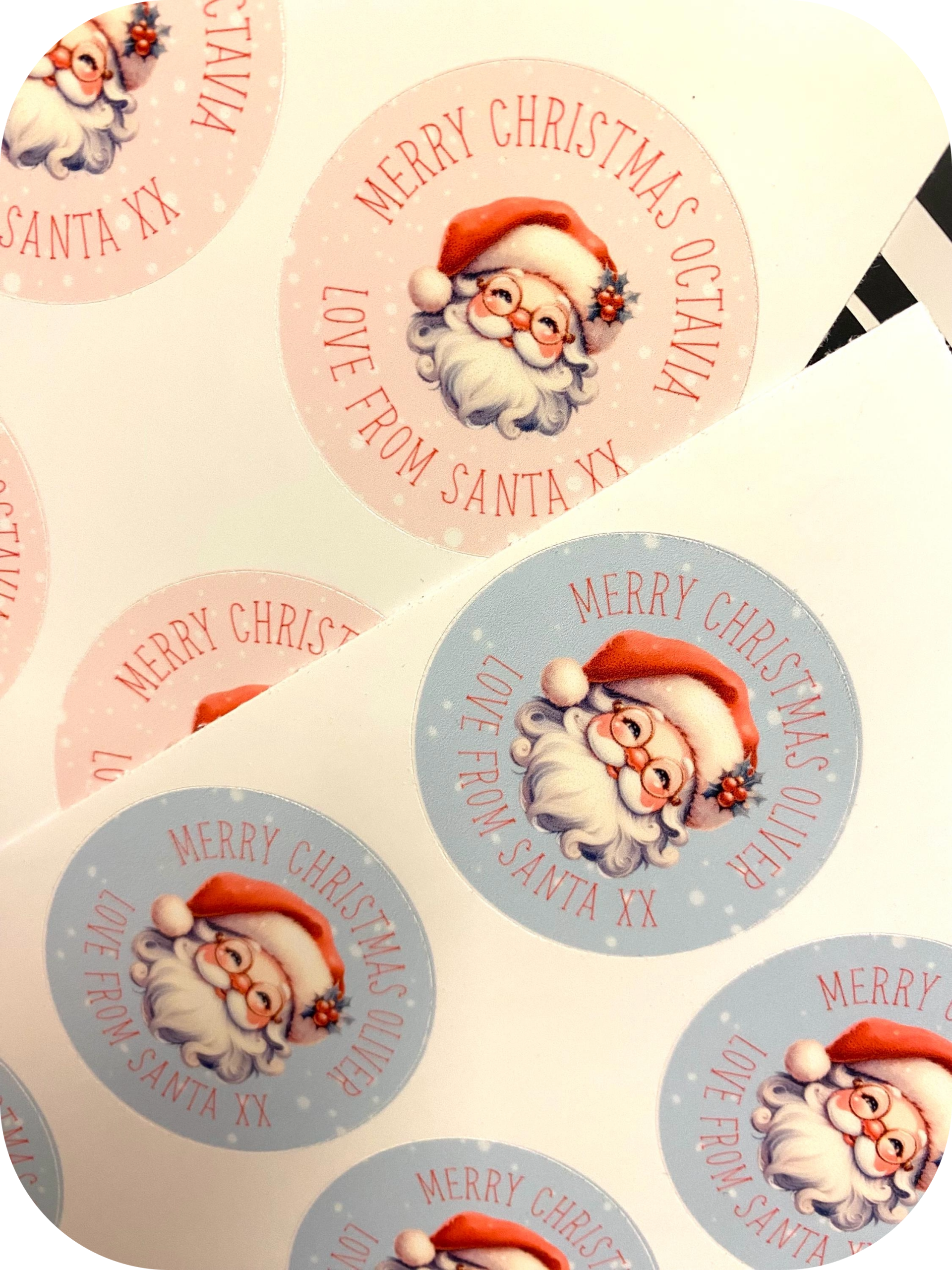Personalised Santa Stickers: Gift Wrapping Christmas Tags