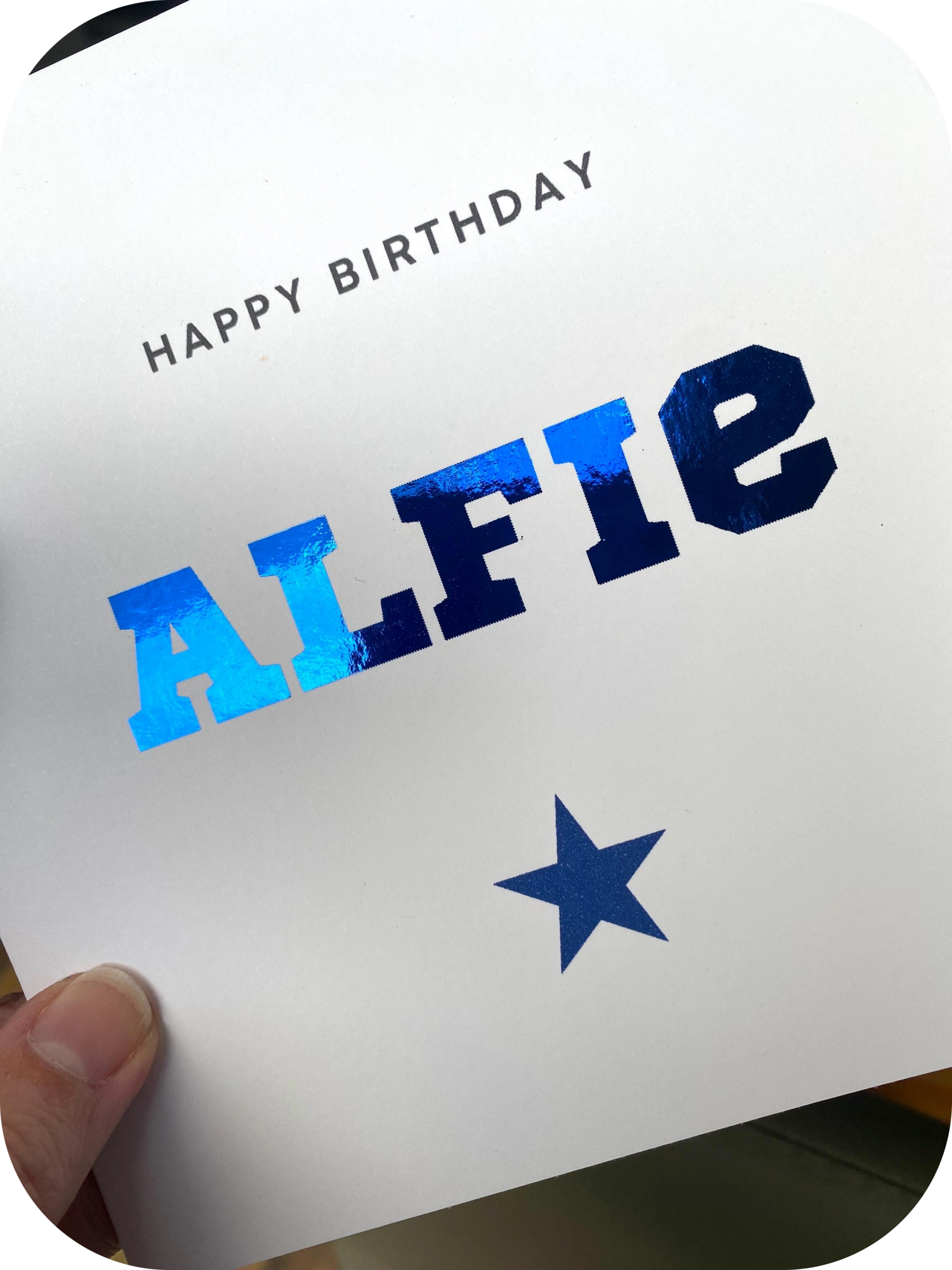 Personalised Foiled Name Birthday Card