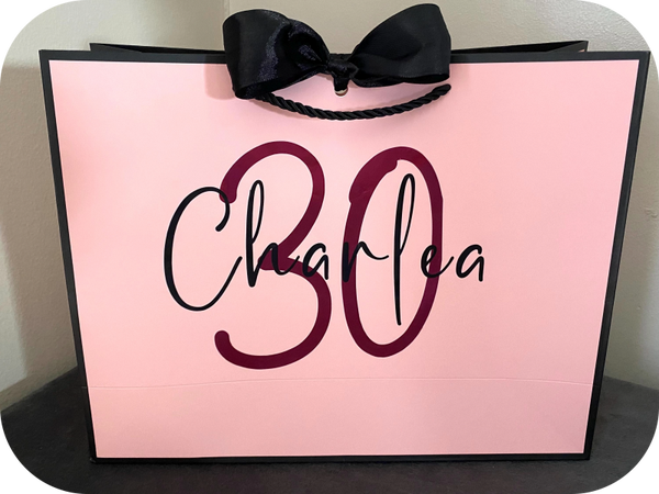 Personalised Birthday Gift Bag with Name and Age