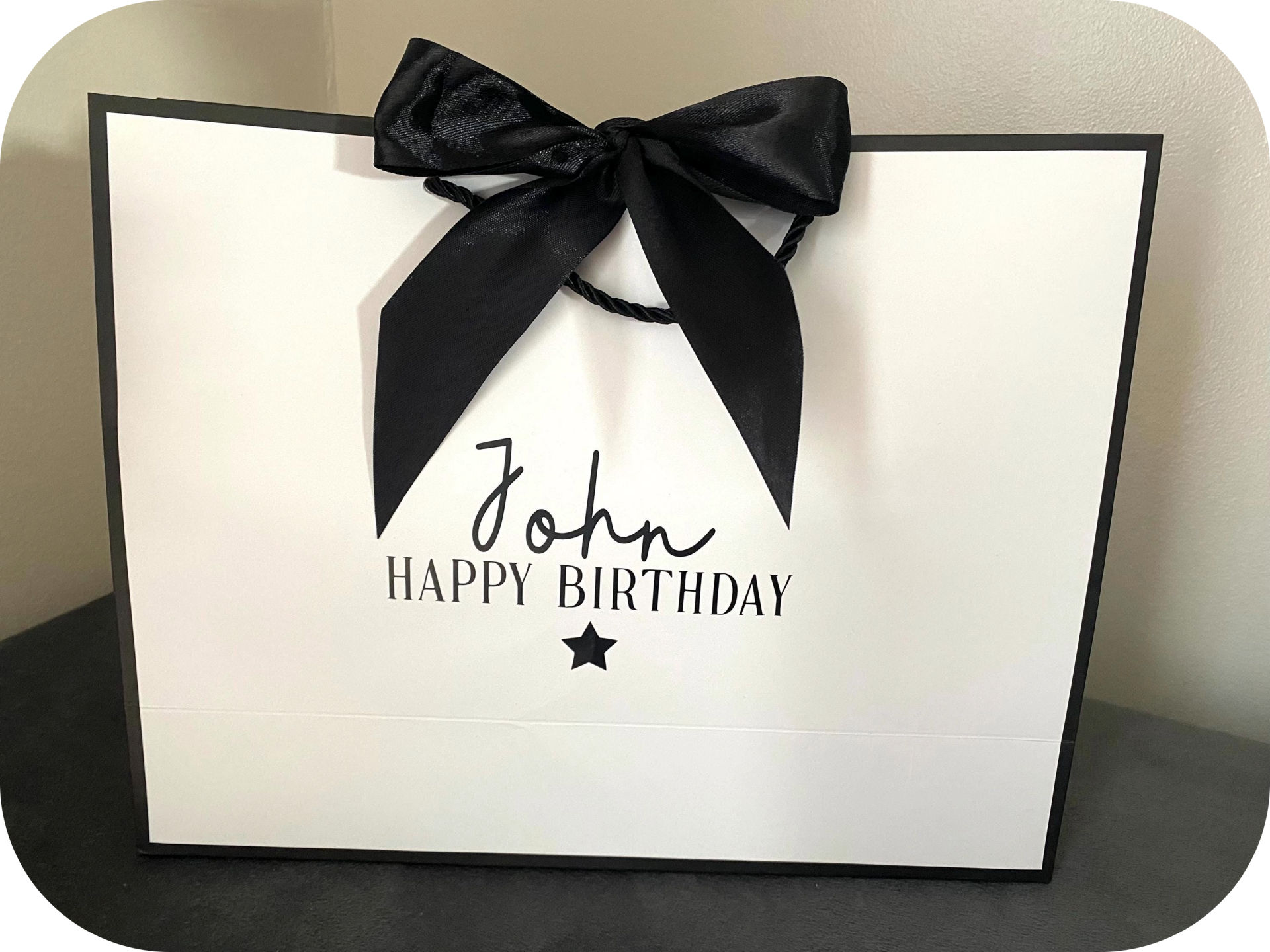 Personalised Birthday Gift Bag with Name and Age
