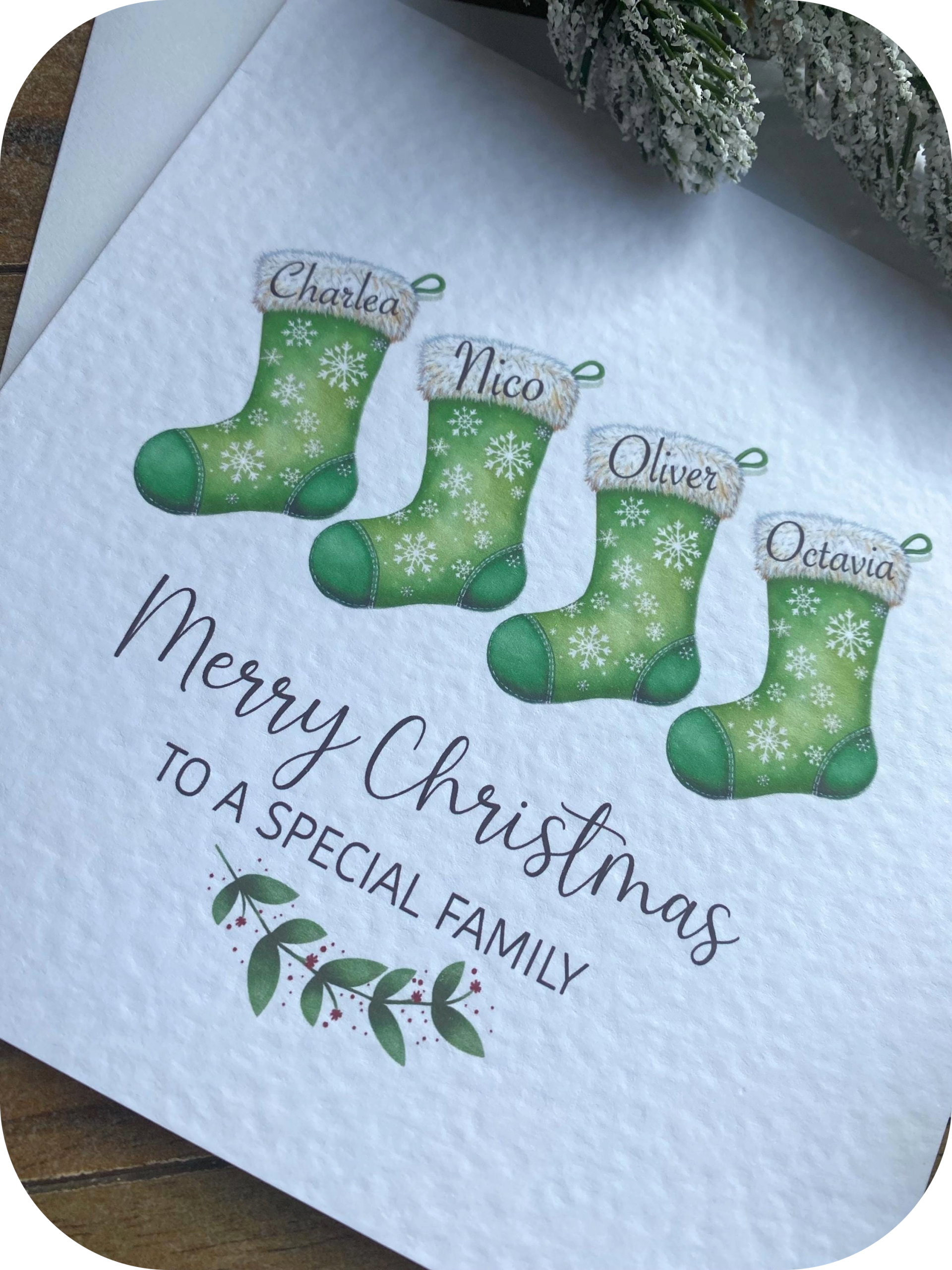 personalised christmas card for family