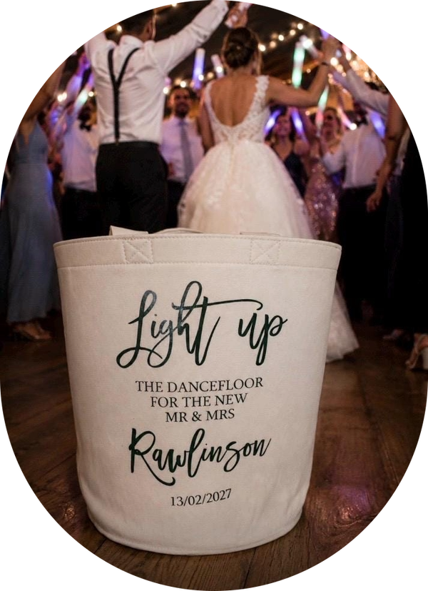 Personalised Felt Trug for Wedding Foam Sticks