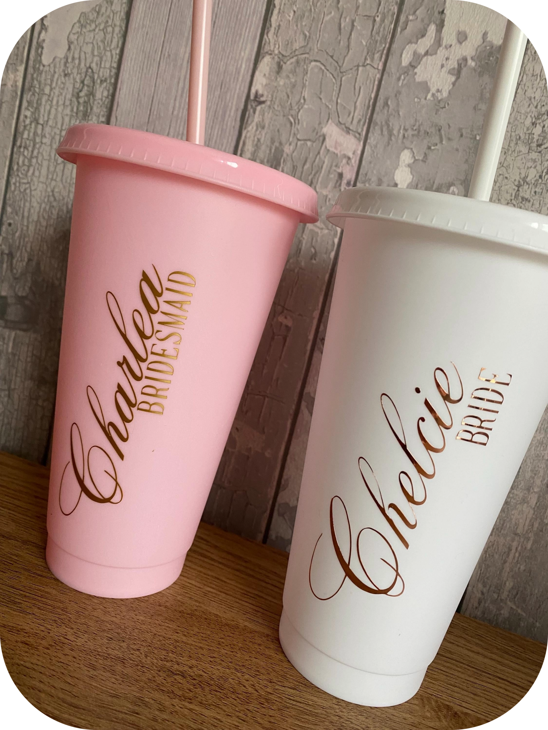 Personalised 24oz Cold Cup with Straw
