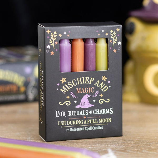 Pack of 12 Mischief and Magic Spell Candles