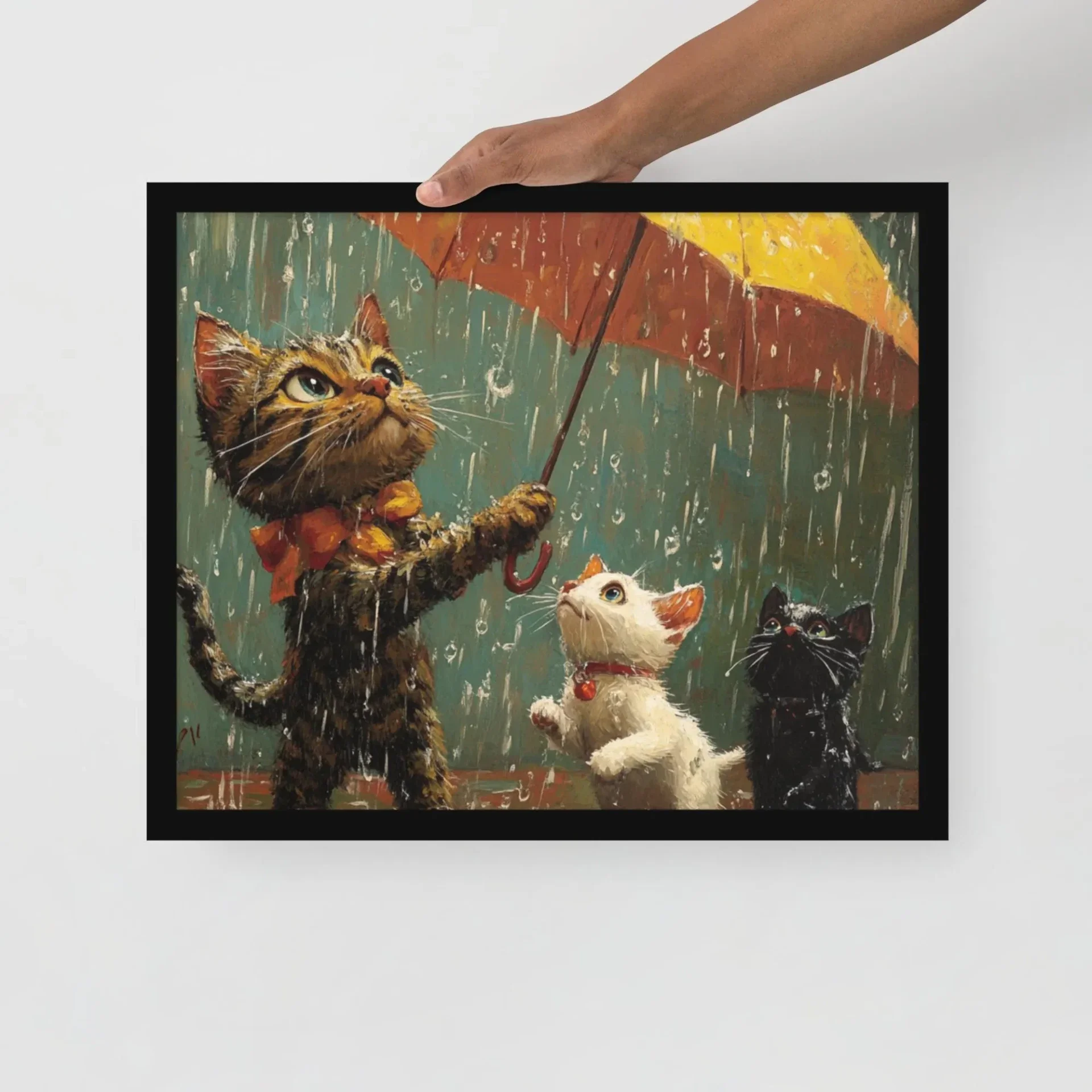 Cute Cats Under Umbrella