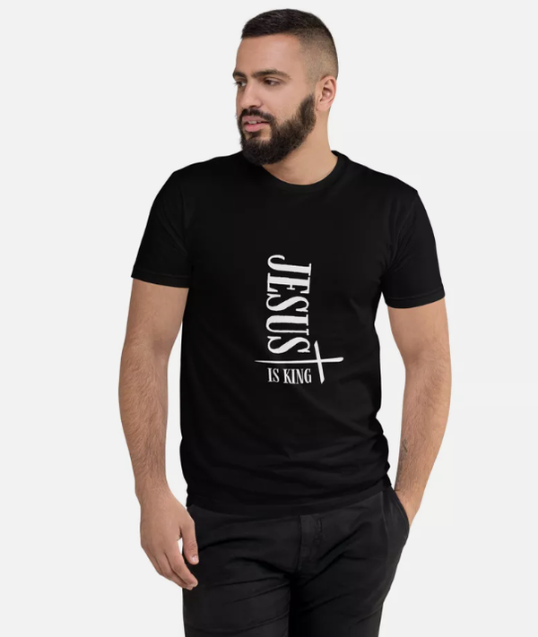 Jesus is King Unisex T-Shirt with Cross | Faith-Based Christian Apparel