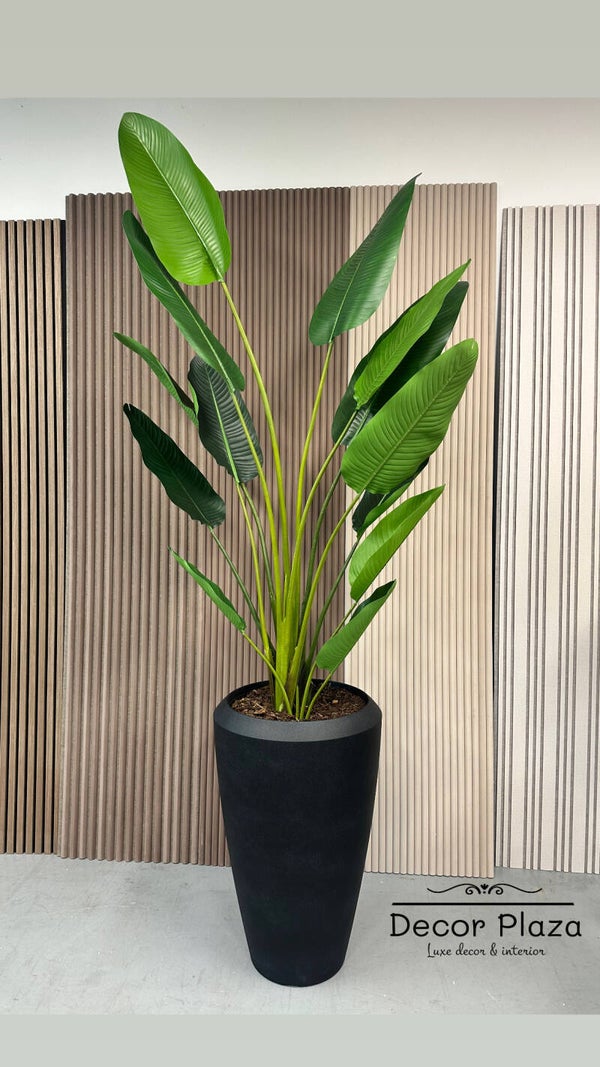 Urban Leaf - Tropische Groenplanten - Matzwarte Vaas