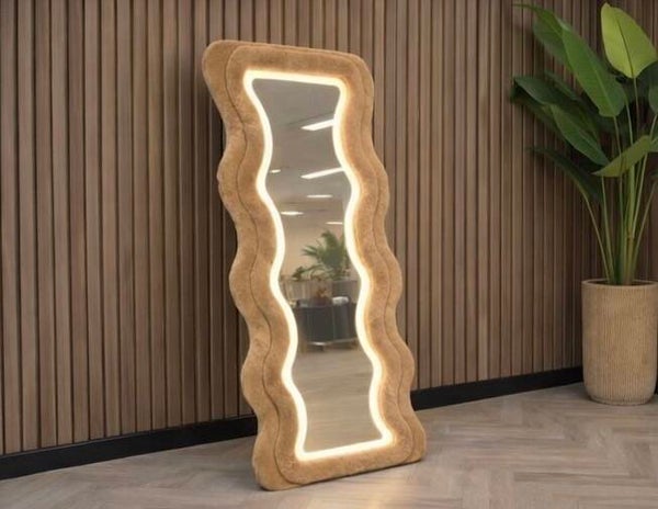 Fluddy Teddy Spiegel Met Verlichting - Donker Beige